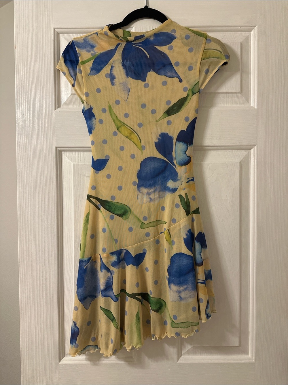 RESA Yellow Dress with Blue Floral Print